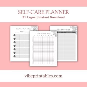 Black & White Self Care Workbook & Planner