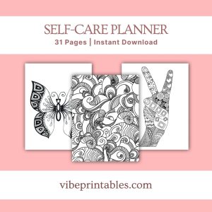 Black & White Self Care Workbook & Planner