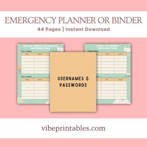 Green & Orange Emergency Planner Or Binder