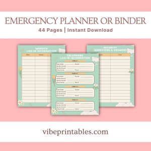 Green & Orange Emergency Planner Or Binder