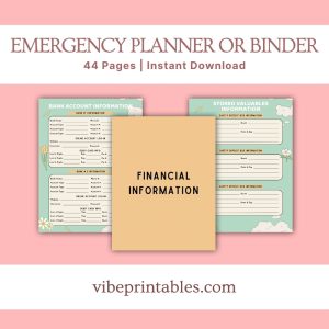 Green & Orange Emergency Planner Or Binder