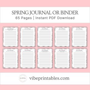 Black & White Spring Journal Or Binder