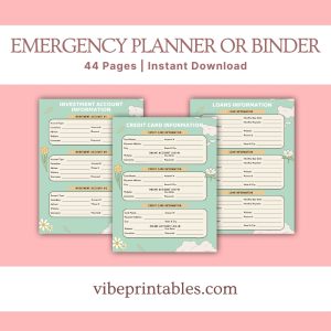 Green & Orange Emergency Planner Or Binder