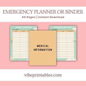 Green & Orange Emergency Planner Or Binder