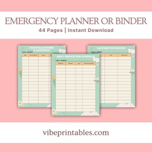 Green & Orange Emergency Planner Or Binder