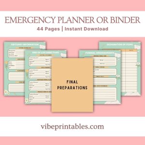 Green & Orange Emergency Planner Or Binder