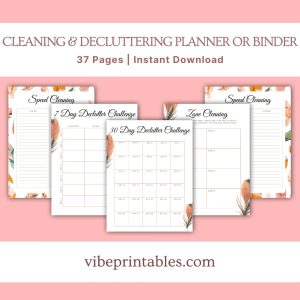 Feather Cleaning & Decluttering Planner Or Binder