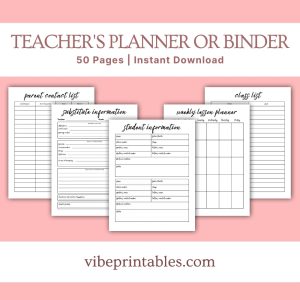 Plain Teacher’s Planner Or Binder