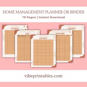 Orange Home Management Planner Or Binder