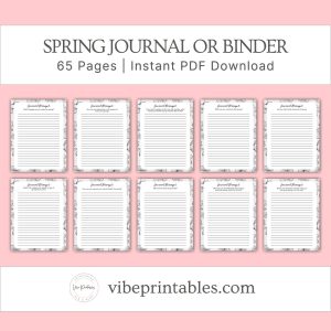 Black & White Spring Journal Or Binder