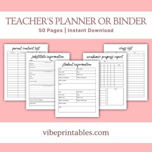 Plain Teacher’s Planner Or Binder