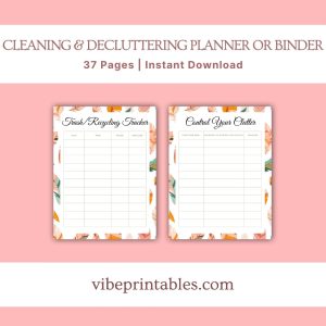 Feather Cleaning & Decluttering Planner Or Binder