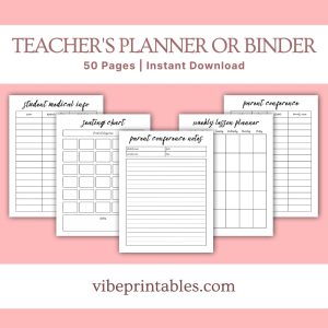 Plain Teacher’s Planner Or Binder