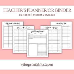 Plain Teacher’s Planner Or Binder