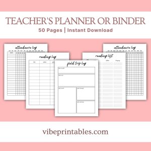 Plain Teacher’s Planner Or Binder