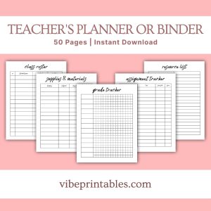 Plain Teacher’s Planner Or Binder