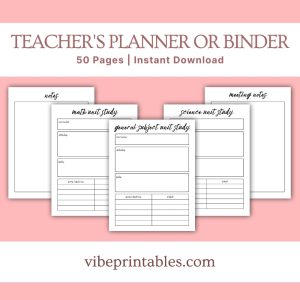 Plain Teacher’s Planner Or Binder