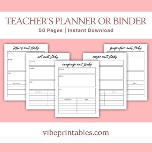 Plain Teacher’s Planner Or Binder