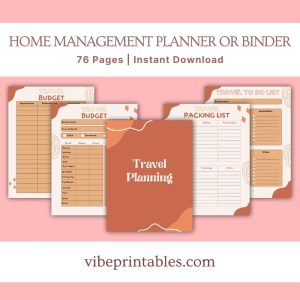 Orange Home Management Planner Or Binder