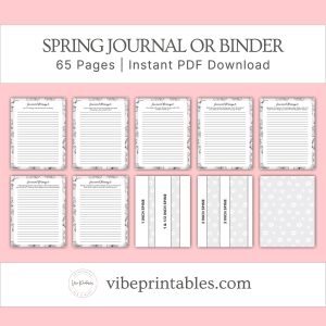 Black & White Spring Journal Or Binder