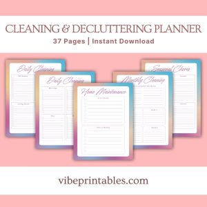 Colorful Cleaning & Decluttering Planner Or Binder