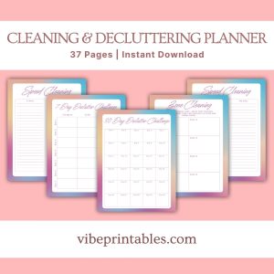 Colorful Cleaning & Decluttering Planner Or Binder