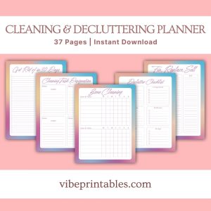 Colorful Cleaning & Decluttering Planner Or Binder