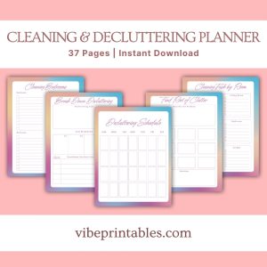 Colorful Cleaning & Decluttering Planner Or Binder