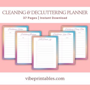 Colorful Cleaning & Decluttering Planner Or Binder