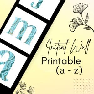 GREEN MARBLE INITIAL WALL PRINTABLE (A - Z)