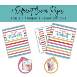 Multicolor Printable Home Management Binder