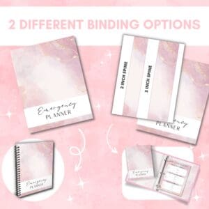 Pink Emergency Planner Or Binder