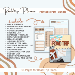 Road Trip Planner Printable PDF Bundle