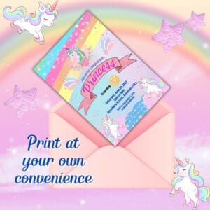 PINK UNICORN BIRTHDAY INVITATION