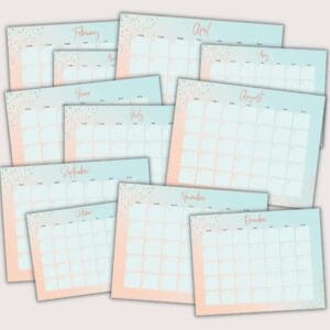 UNDATED WALL CALENDAR PRINTABLE