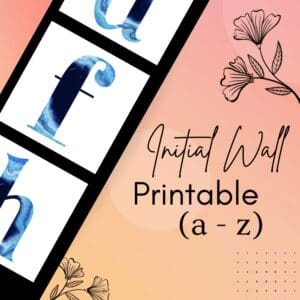 BLUE ONYX INITIAL WALL PRINTABLE (A - Z)