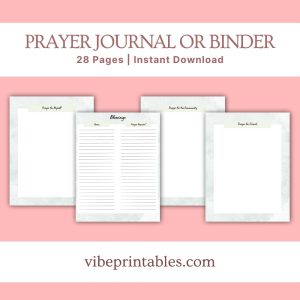 Green Prayer Journal Or Binder With White Tulips