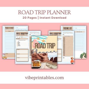 Tan & Blue Road Trip Planner Bundle