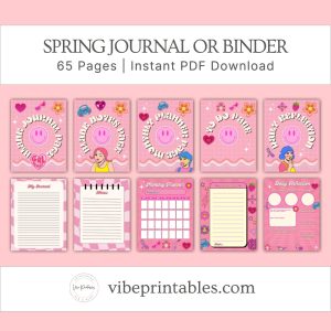 Pink Spring Journal Or Binder