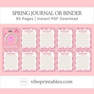 Pink Spring Journal Or Binder