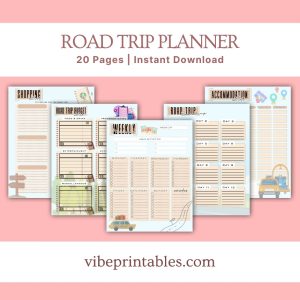 Tan & Blue Road Trip Planner Bundle