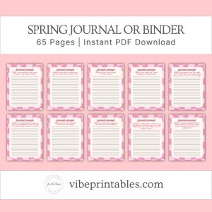 Pink Spring Journal Or Binder