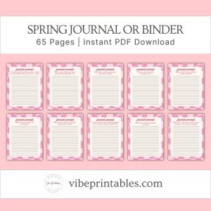 Pink Spring Journal Or Binder