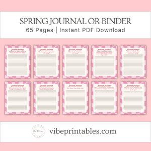 Pink Spring Journal Or Binder