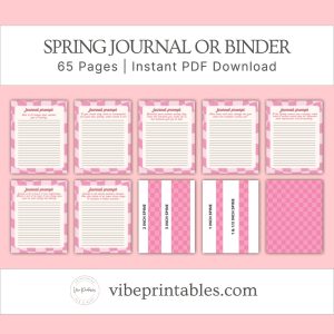 Pink Spring Journal Or Binder