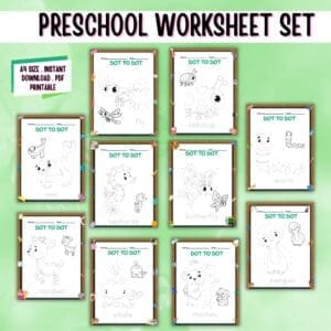 Preschool worksheet set