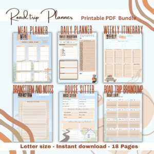 Road Trip Planner Printable PDF Bundle