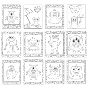 25 KIDS MONSTER COLORING PAGES