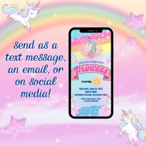 PINK UNICORN BIRTHDAY INVITATION