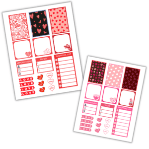 VALENTINE 5 PAGE - PLANNER STICKERS